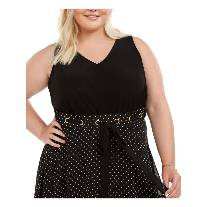 Nwt Love Squared Womens Black Sleeveless Knee Length Fit + Flare Dress Plus 3x